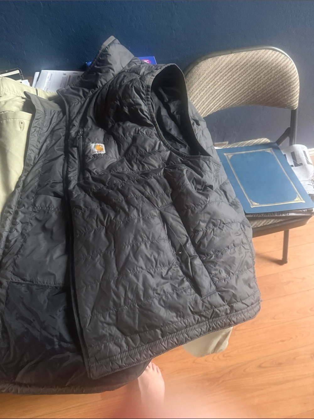 Carhartt Quilted Black Vest with Logo 3x